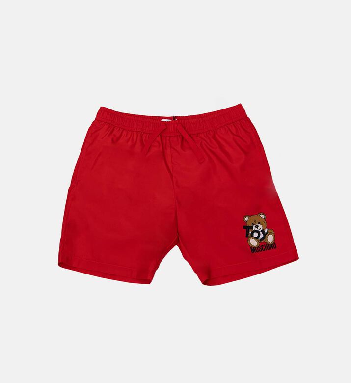 Teddy Bear Motif Swim Shorts