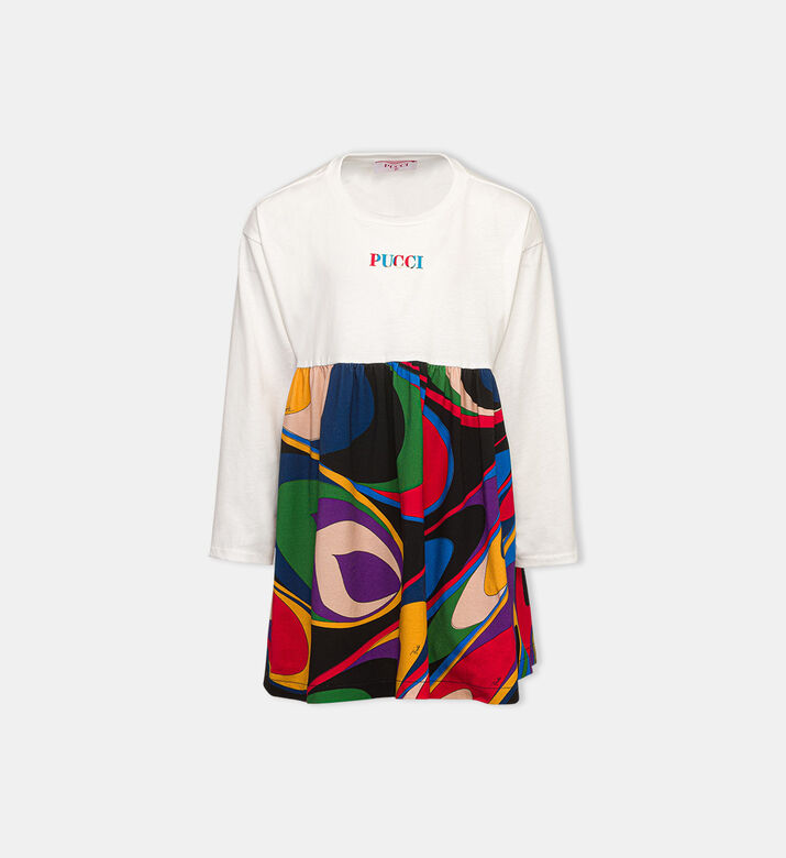 Iride-printed Cotton Jersey Dress