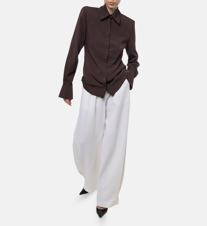 Rowen Rose Wide Cuffs Button-front Shirt, Model View Rowen Rose Wide Cuffs Button-front Shirt, Model View