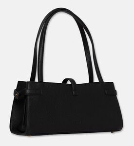 Mlouye Isla Leather Wide Tote Bag, Black, Packshot View
