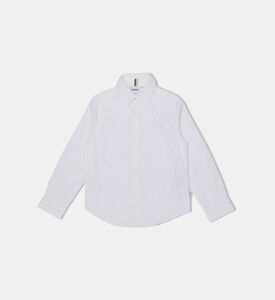 Embroidered Logo Full-button Front Long-sleeve Shirt
