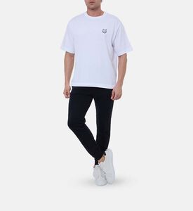 تيشيرت قصير الأكمام بتطريز ثعلب