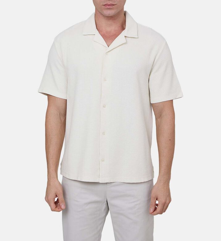 Textured Camp Collar Shirt