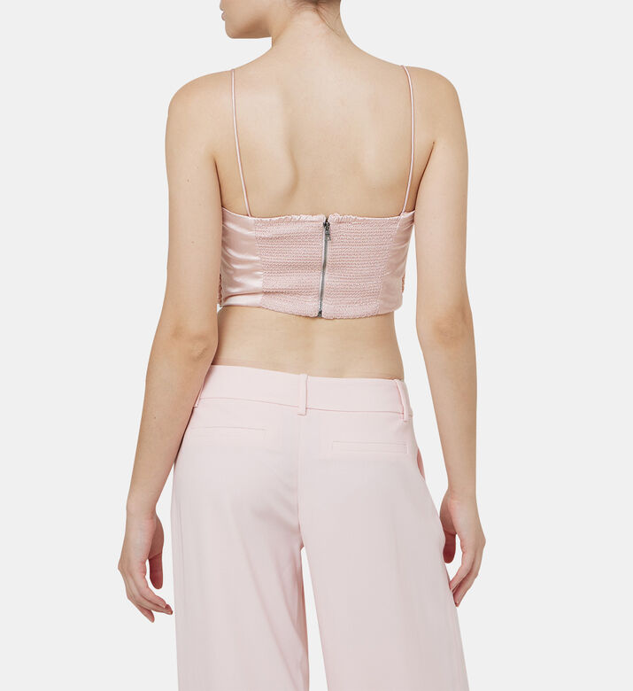 بلوزة سيريسي مرصعة بأشرطة سباغيتي