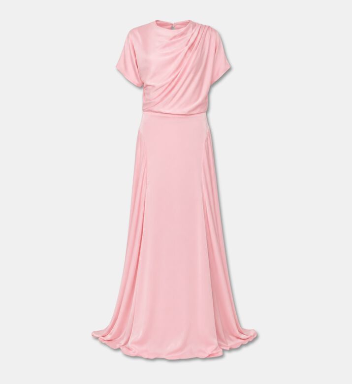 AAVVA Pleated Draped Gown, Pink, M, Packshot View