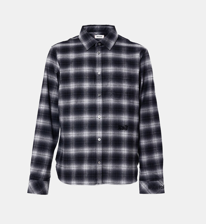 قميص فلانيل ستان بأكمام طويلة