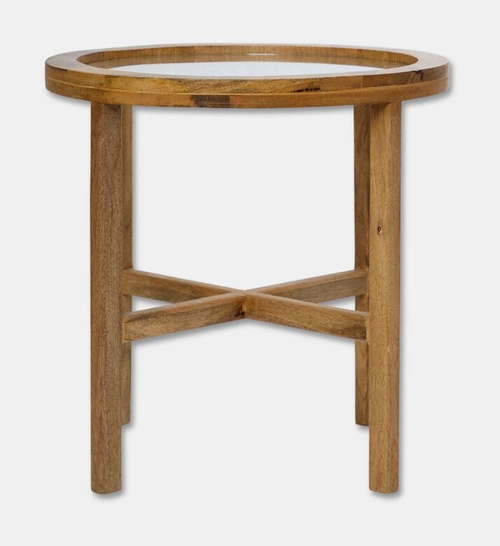 Home Deco and More Large Round-shape Table, Light-brown, 50-cm, Packshot View