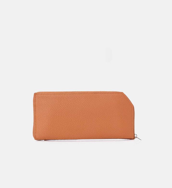 Camille Fournet Alligator Taurillon Round Scale Wallet, Brown, Packshot View Camille Fournet Alligator Taurillon Round Scale Wallet, Brown, Packshot View