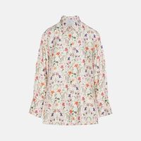 Boho Floral Cuff-detailed Shirt