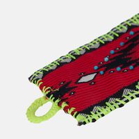 Boho Red Embroidered Cuff Bracelet