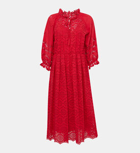 فستان بتطريز أنجليزي قطن موسلين