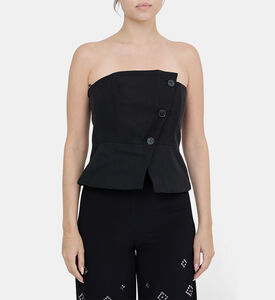 Gabriella Sleeveless Buttoned Bandeau Top