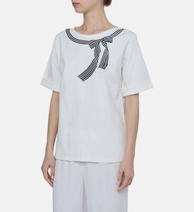 Bow Detail Print T-shirt