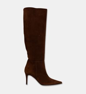 Roberto Festa Thea Suede Knee-high Pointed-toe Boots, Brown, Eu-39, Packshot View