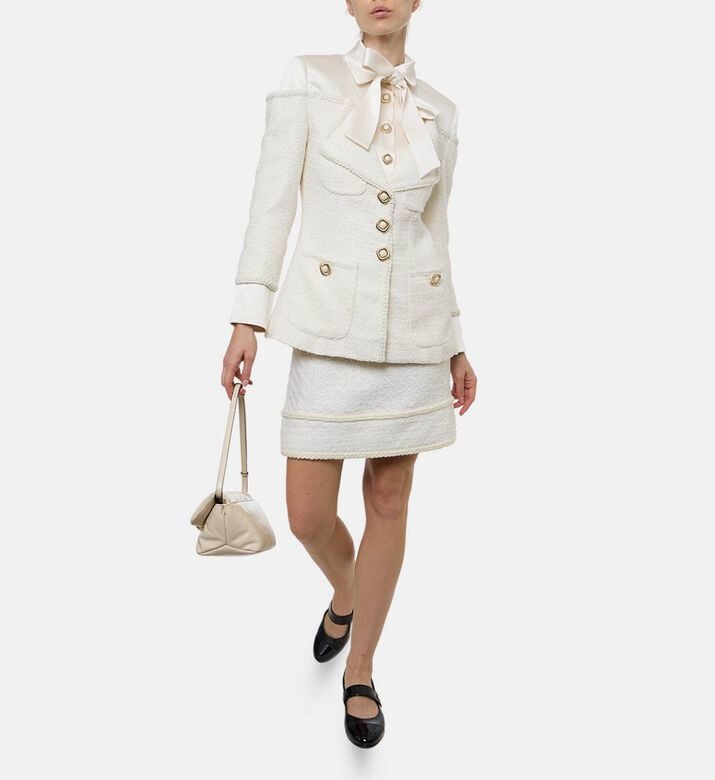 Edward Achour Paris Textured Button-front Coat, Model View Edward Achour Paris Textured Button-front Coat, Model View