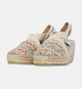 Toni Pons Terra-hk Vegan Textile Raffia Mid-wedge Espadrille, Multicolor, Eu-38, Packshot View