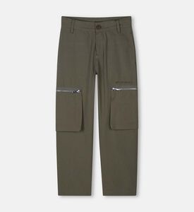 Embroidered Logo Ripstop Cotton Trousers