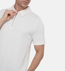 قميص بولو محبوك بسحاب للإغلاق