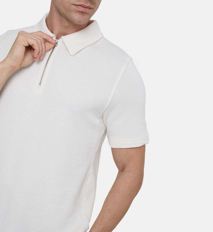 Knitted Zip Closure Polo Shirt Knitted Zip Closure Polo Shirt