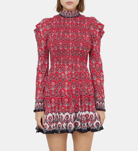 Elvira Smocked Mock Neck Mini Dress