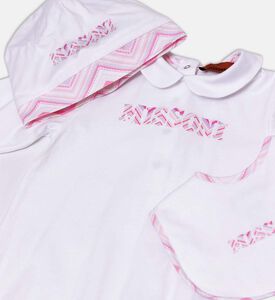 طقم 3 قطع قطن بلوغو مطرز