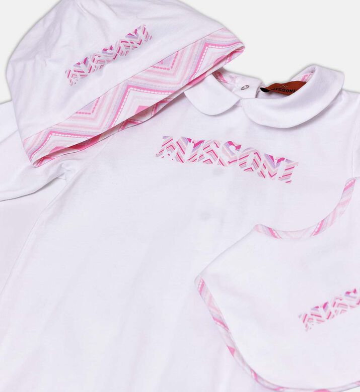 طقم 3 قطع قطن بلوغو مطرز