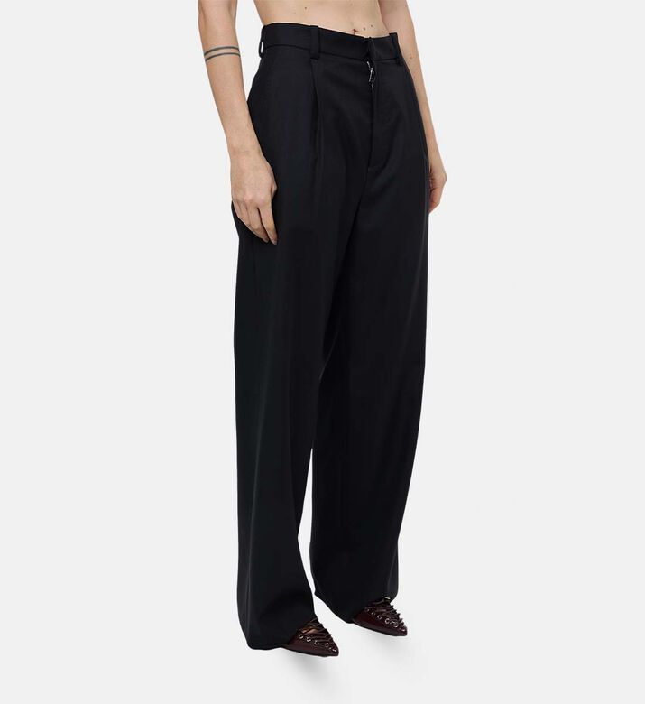 Plan C Wide-leg Button Closure Pants, Model View