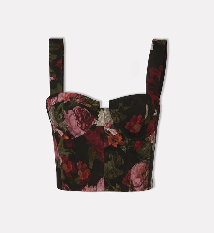 Alice and Olivia Jeanna Floral Pattern Bustier Top, Packshot View