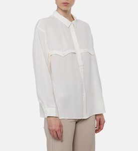 Ba and Sh Button Closure Long-sleeve Shirt, Off-white, M, Model View