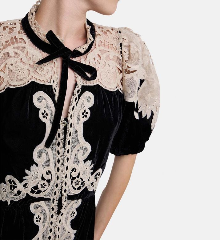 Sea NY Medina Ruffled Collar Dress, Model View