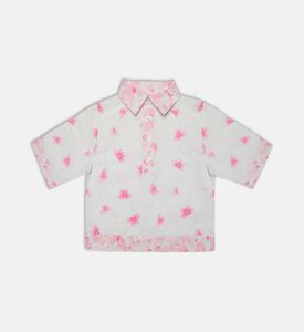 بلوزة إلين بنقشة أزهار للبنات