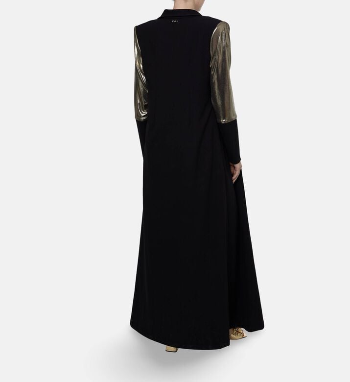 I Am The Company Nadia Contrast Gold Sleeves Abaya, Model View