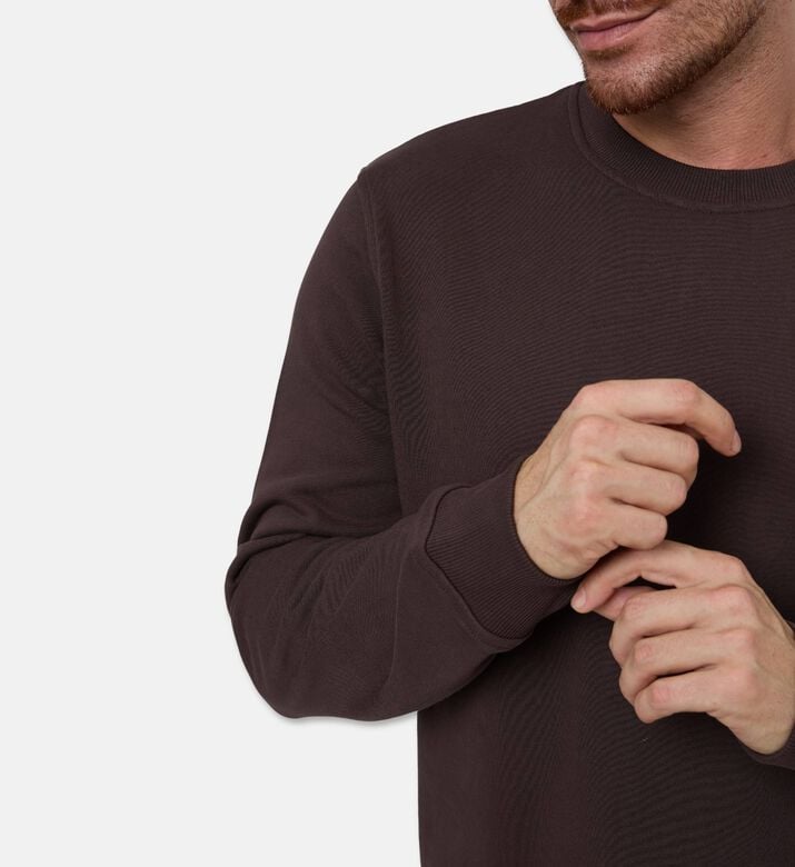 Samsoe Saotto Logo-embroidery Long-sleeve Sweatshirt, Model View