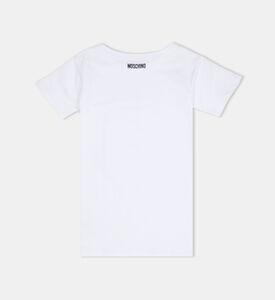 فستان تيشيرت قطن بطبعة واحدة