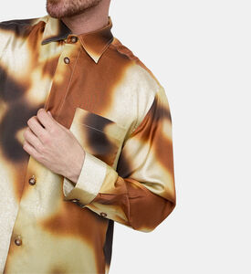 قميص سيباس ملطخ بنقشة غرافيتي فضفاض