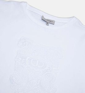 تيشيرت قطن بتطريز رقعة كشمير