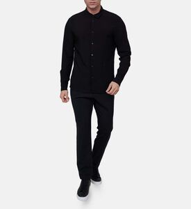 قميص طويل الأكمام بتطريز شعار