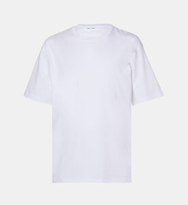 تيشيرت قطن عضوي بياقة دائرية وقصة مستقيمة