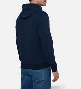 Pal Zileri Drawstring Hood Zip-up Sweater, Navy, 54, Model View