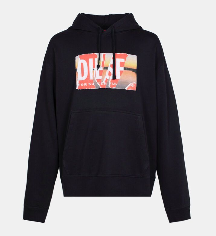 Cotton Jersey Graffiti Logo Hoodie