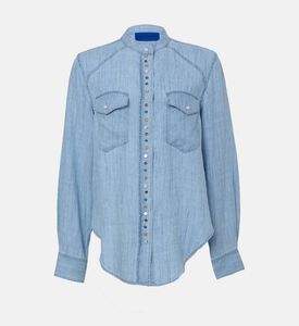 قميص بأزرار دائرية متعددة الألوان