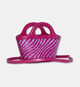 Marni Logo-embroidery Top Handle Denim Bag, Purple, Packshot View