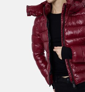 Save the Duck Snap Button Closure Padded Jacket, Red-wine, S, Model View