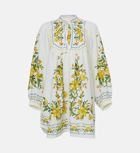 Sicily Botanical Pattern Long-sleeve Dress Sicily Botanical Pattern Long-sleeve Dress