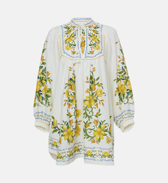Sicily Botanical Pattern Long-sleeve Dress Sicily Botanical Pattern Long-sleeve Dress