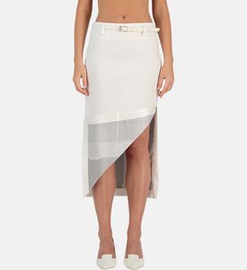Silk Fold-over Printed Midi Skirt