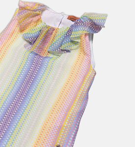 بلوزة بدون أكمام بنقشة مربعات بألون قوس القزح