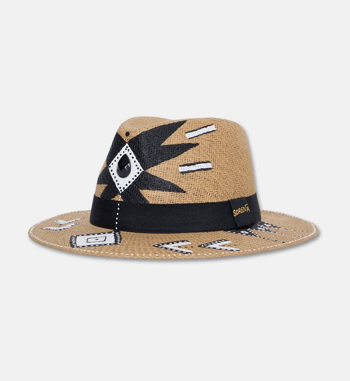 Sorena Hand-painted Geometric Straw Hat, Packshot View