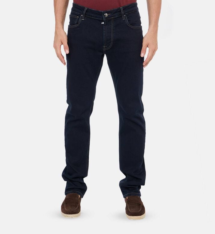 Pal Zileri Dark Wash Straight-leg Jeans, Model View Pal Zileri Dark Wash Straight-leg Jeans, Model View
