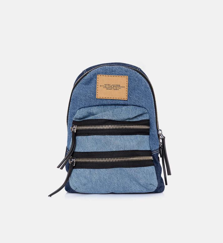 The Biker Colorblock Denim Medium Backpack